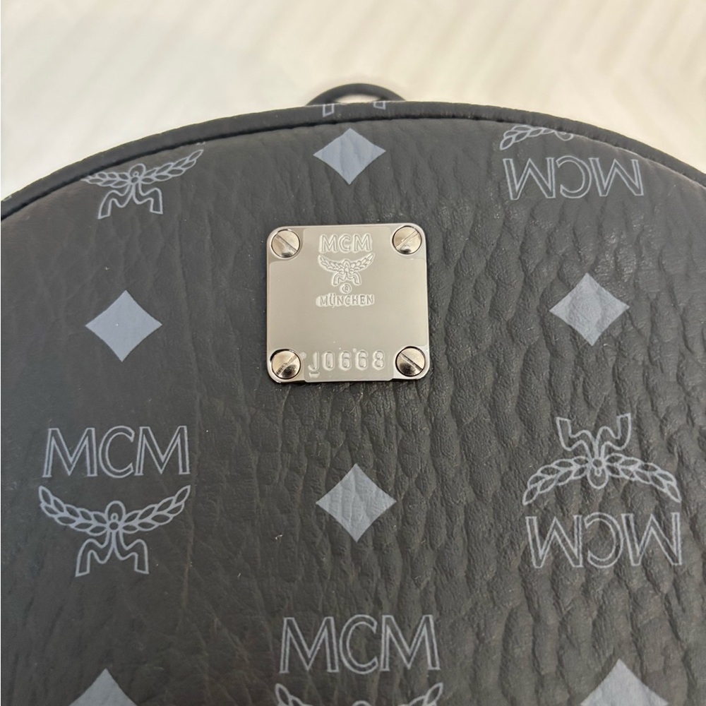 Mcm Monogrammed Black Backpack - image 4